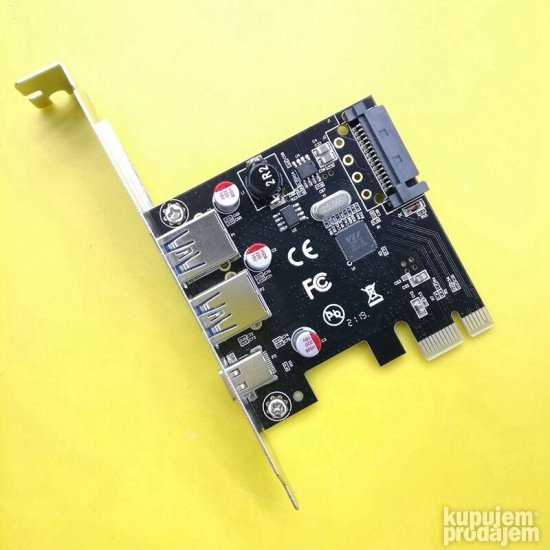 PCI-E x1 kartica sa 2x USB 3.0, 1x USB-C portovima pcie usbc