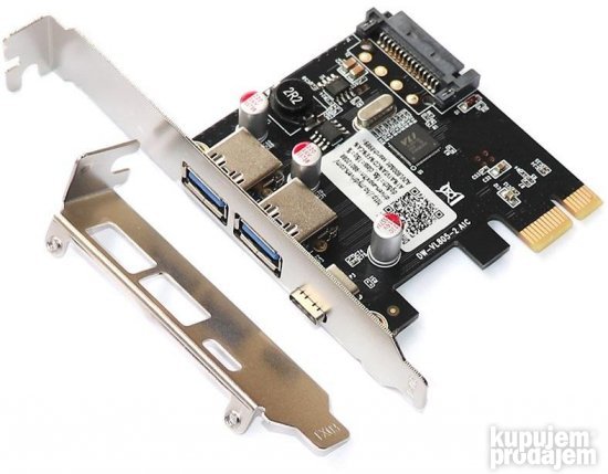 PCI-E x1 kartica sa 2x USB 3.0, 1x USB-C portovima pcie usbc