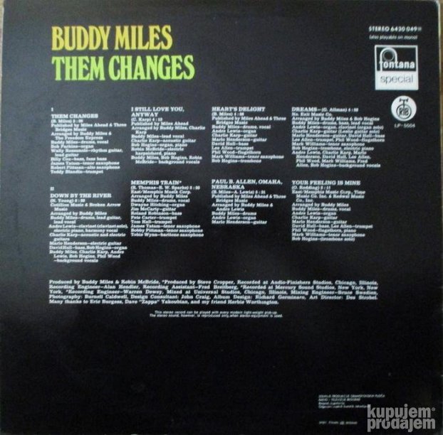 Buddy Miles-Them Changes Reissue LP