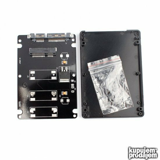 mSATA fioka na 2.5" SATA za ugradnju mSATA SSD u laptop