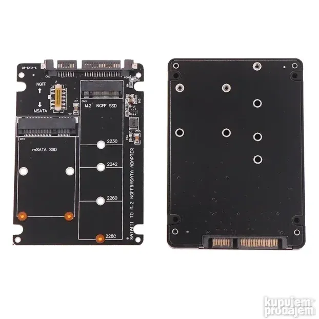 mSATA fioka na 2.5" SATA za ugradnju mSATA SSD u laptop