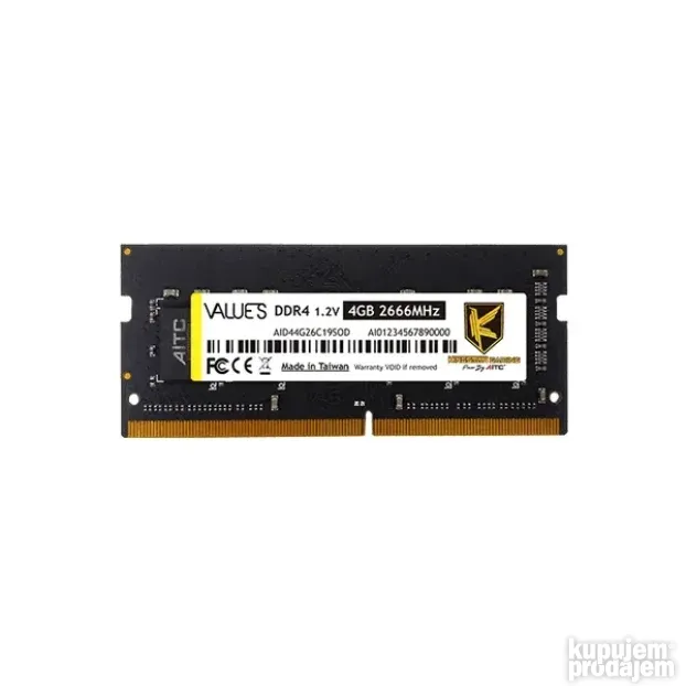 Aitc 4gb Kingsman Notebook Ddr4 2666mhz Cl19 Ksd44g26c19sod