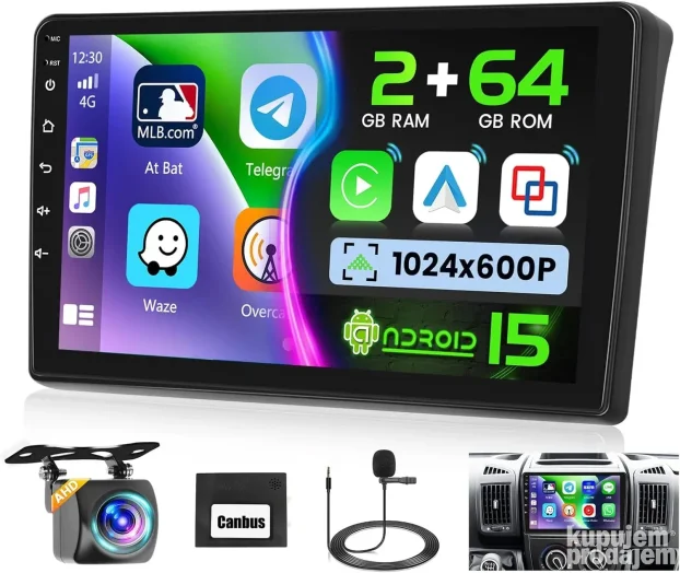 2DIN Android Autoradio 9 Touchscreen voor Fiat Ducato/Citroën Jumper