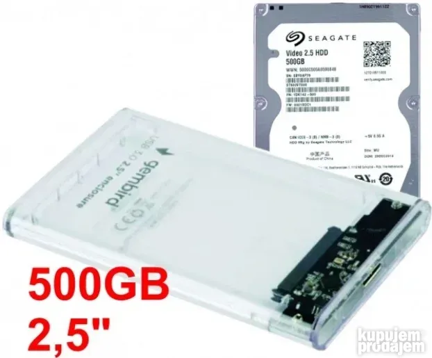 HDD 2.5 + USB 3.0 SATA eksterno kuciste  500GB ST500VT000