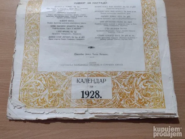 Stari kalendar heroji celoga sveta 1928g
