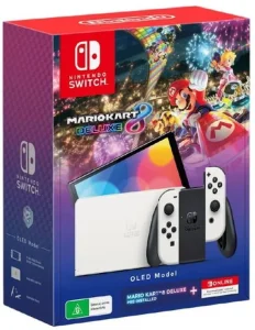 Nintendo Switch (OLED Model) White + Mario Kart 8 Deluxe +
