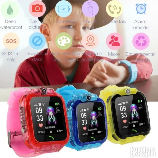 Dečiji smart sat Q12 - LBS lociranje - ŽUTI