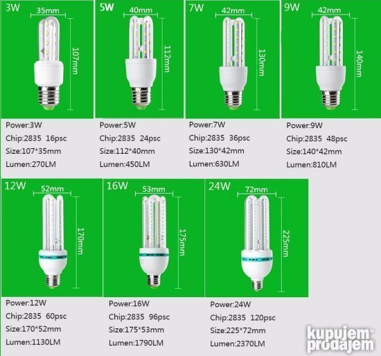 akcija led sijalice e14 e27 kukuruz 3200k 6000k