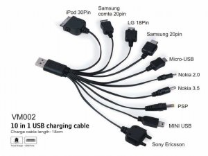 Univerzalni USB punjac 10 u 1-NOVO