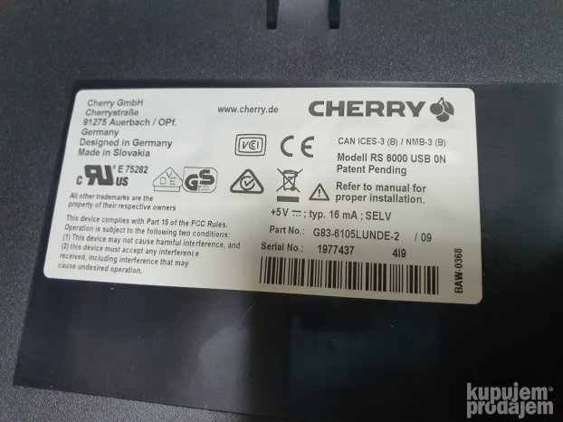 CHERRI G83 USB Tastatura - nemački jezik