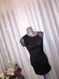 Crna uska haljina tunika SABRA vel. S