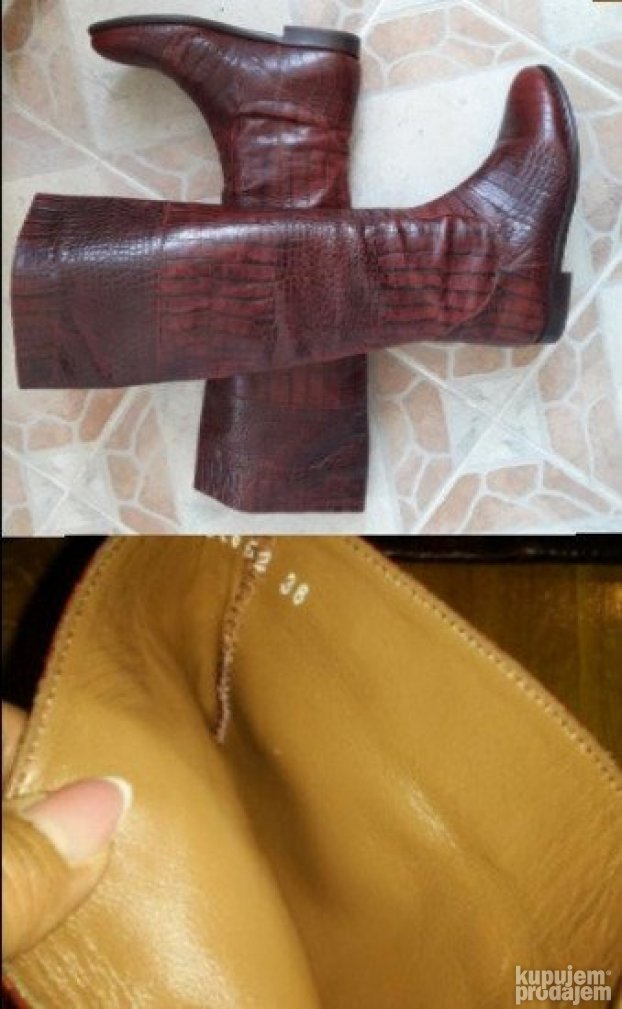 HOTIC vrhunske kozne bordo cizme NOVE 38