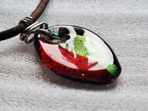 Prelepa Srebro Ogrlica sa Priveskom Murano Staklo