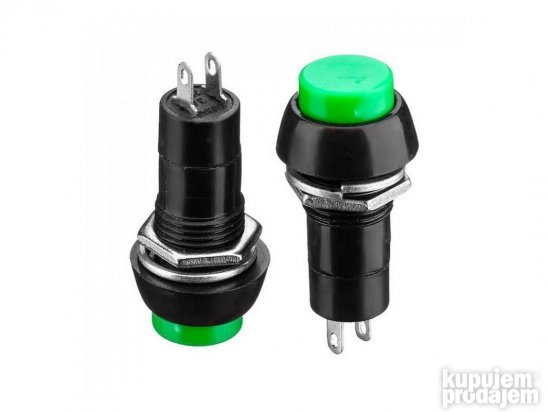 Taster PBS-11B 12mm (zeleni) 1A/250VAC