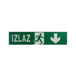 Nalepnica za panik lampu - izlaz dole 221x47mm LE516/1