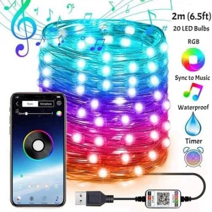 Led dekorativne RGB sijalice SMART app 5 metara+Senzor ZVUKA