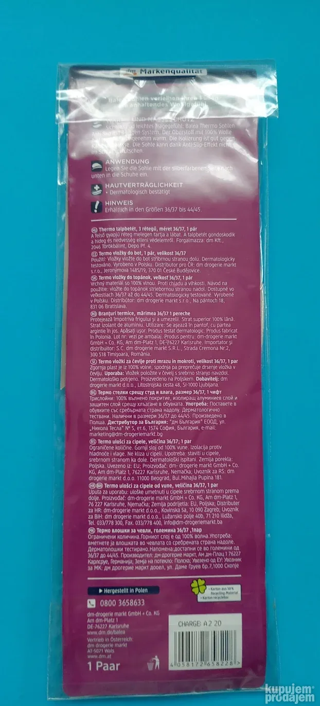 Ulosci za obucu sa vunom 36/37