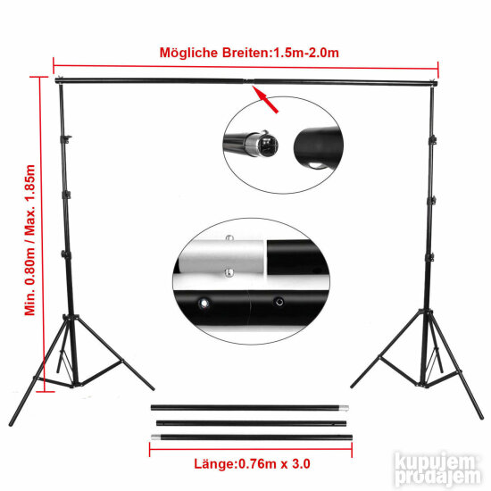 Video Foto 1350W Rasveta Softbox Pozadine Nosac Komplet 5500
