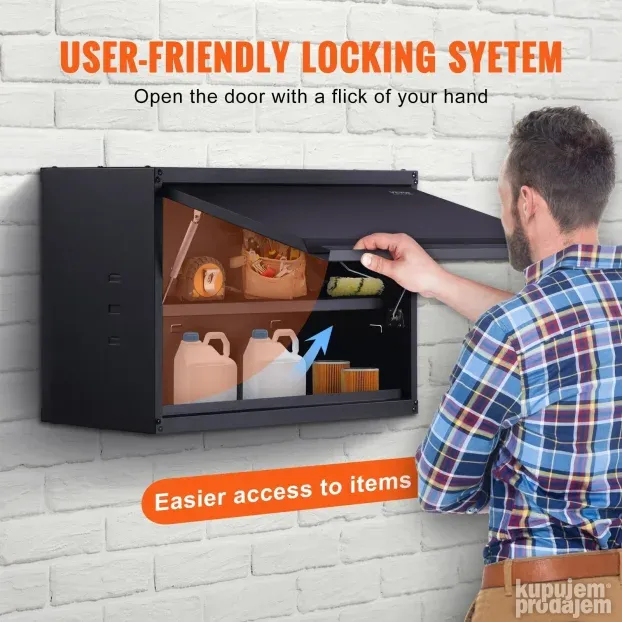 VEVOR zidni metalni ormar 77x31,8x50cm