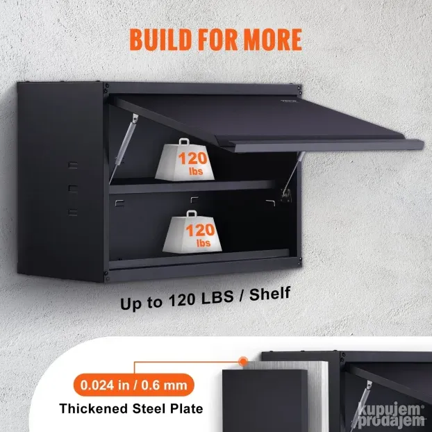 VEVOR zidni metalni ormar 77x31,8x50cm