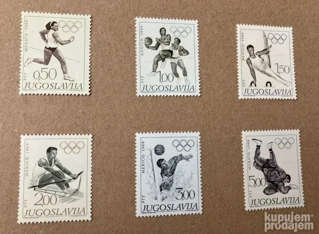 OLIMPIJSKE IGRE - Mexico City, Mexico, 6 mint markica, 1968