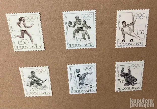 OLIMPIJSKE IGRE - Mexico City, Mexico, 6 mint markica, 1968