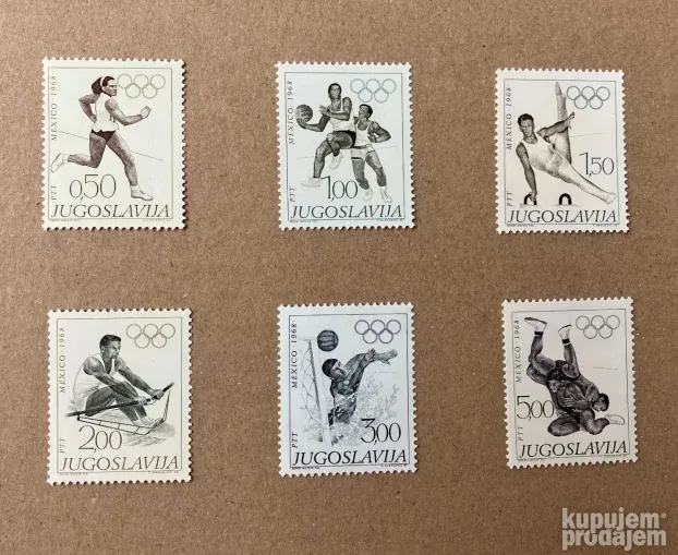 OLIMPIJSKE IGRE - Mexico City, Mexico, 6 mint markica, 1968