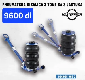 Pneumatska dizalica 3 TONE sa 3 jastuka garacija