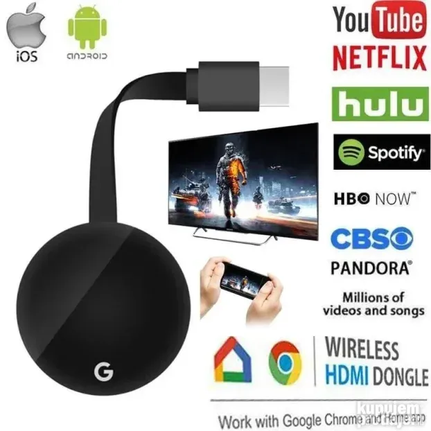 Wireless Display Dongle G7s cromecast Mirascreen NOVO