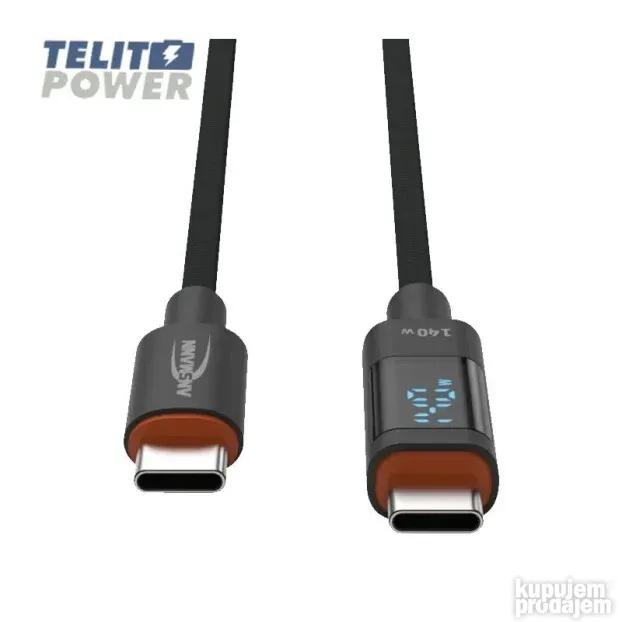 Kabl USB tip C na USB tip C dužine 120cm sa LCD displejom