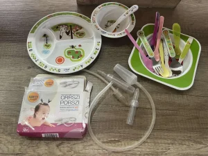Bebi nosko za usisivac i avent set za jelo
