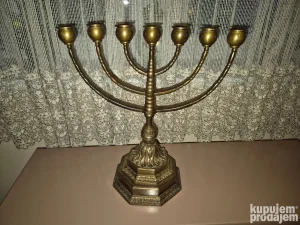 Stari jevrejski svecnjak Menora 35x38cm 3790g