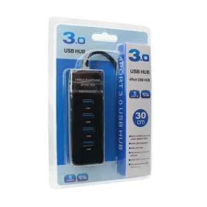 USB 3.0 HUB 4 porta J-U36 crni