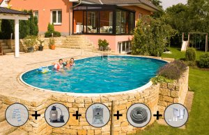 Bazen Azuro 9,16x4,6x1,2m SET