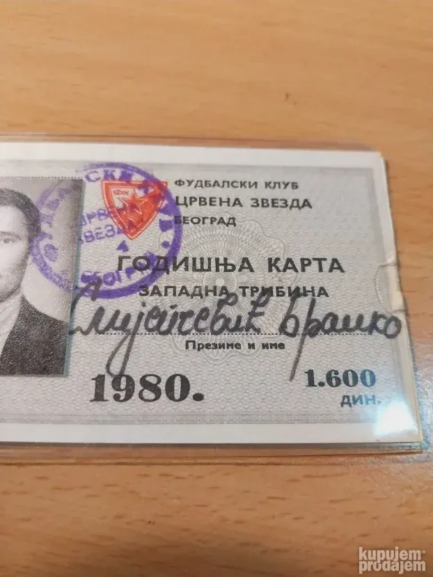 Crvena Zvezda Godišnja Karta 1980 godina