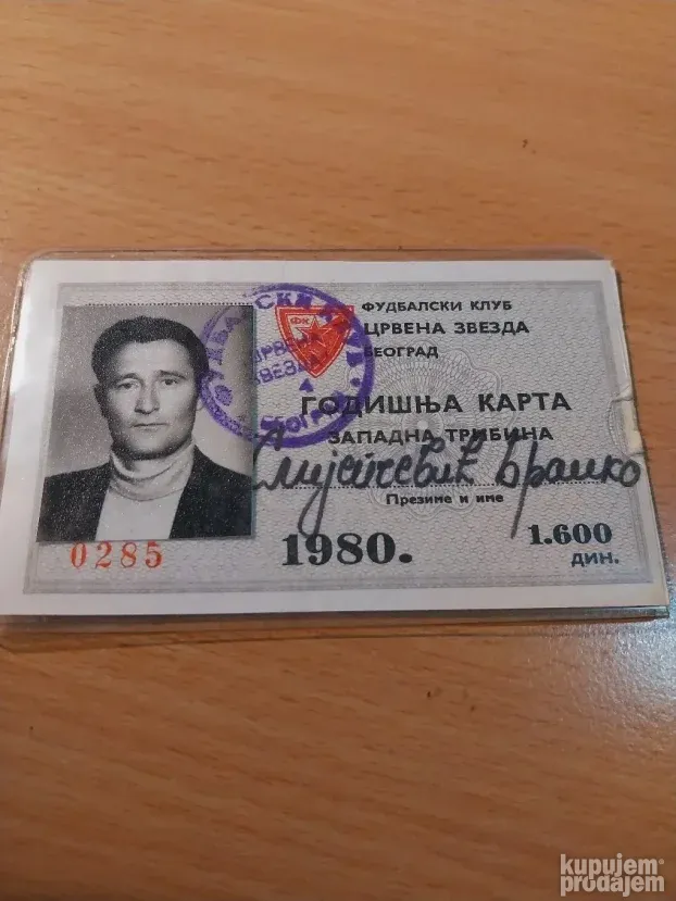 Crvena Zvezda Godišnja Karta 1980 godina