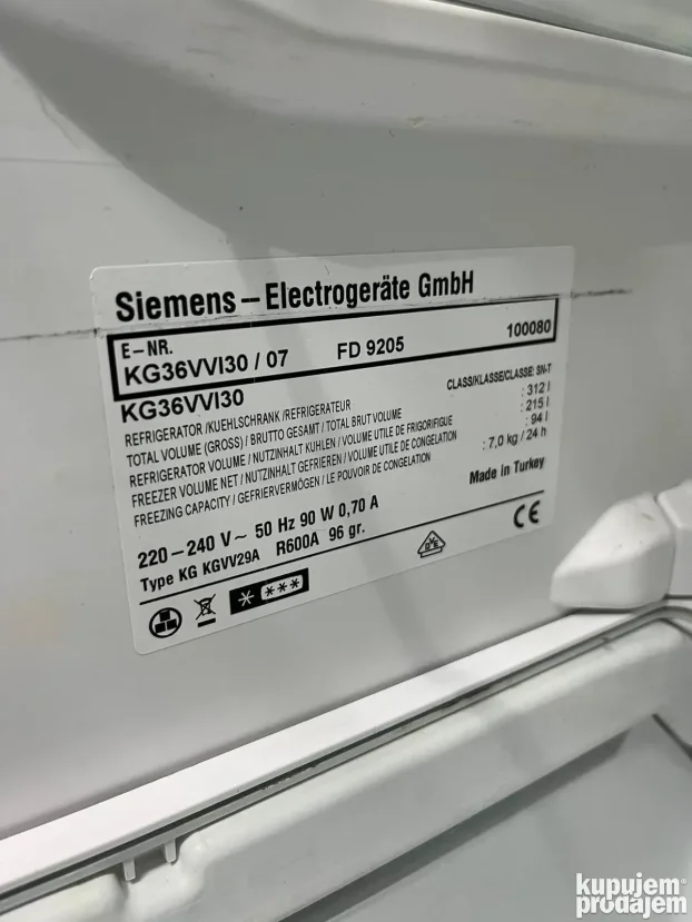 SIEMENS GERMANY Inox kombinovani frižider 312litara
