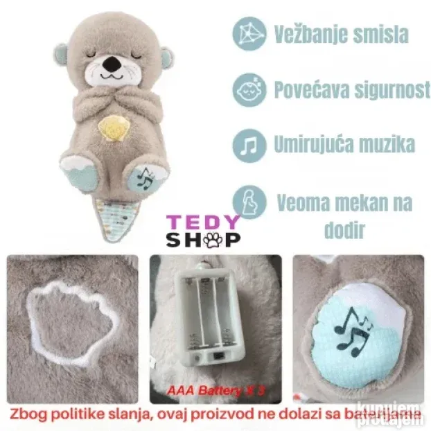 Meda koji diše, svetli i svira uspavanke TOP IGRAČKA za bebe
