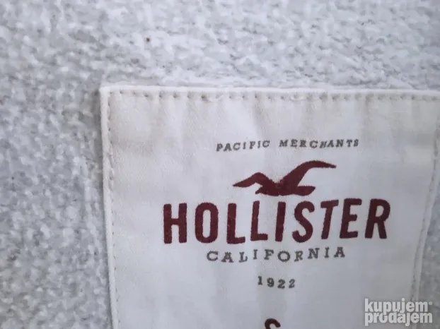 Dukserica Hollister S svetlo siva pamuk