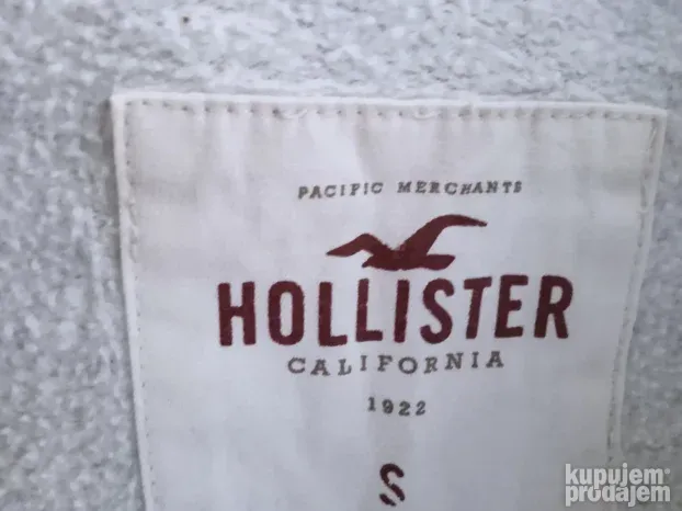 Dukserica Hollister S svetlo siva pamuk