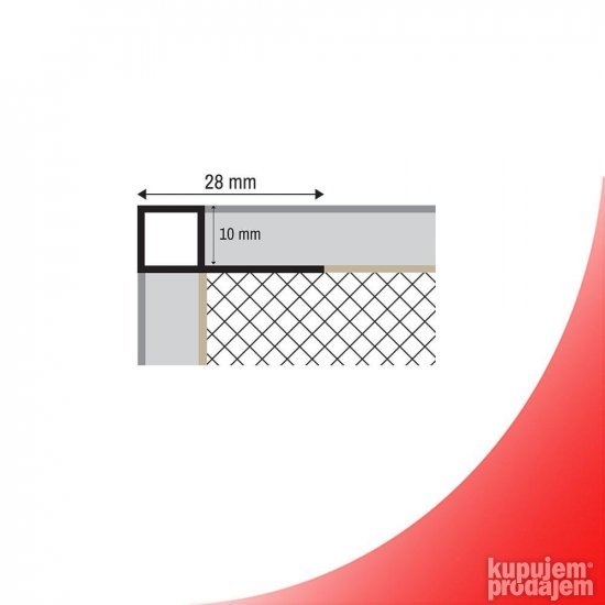 Aluminijumska lajsna (profil) za keramiku KVADA 10