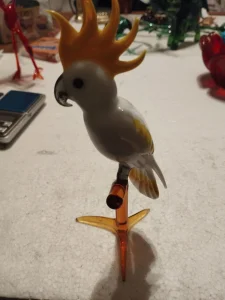 Citron Cockato ptica-murano duvano staklo-18cmvisine