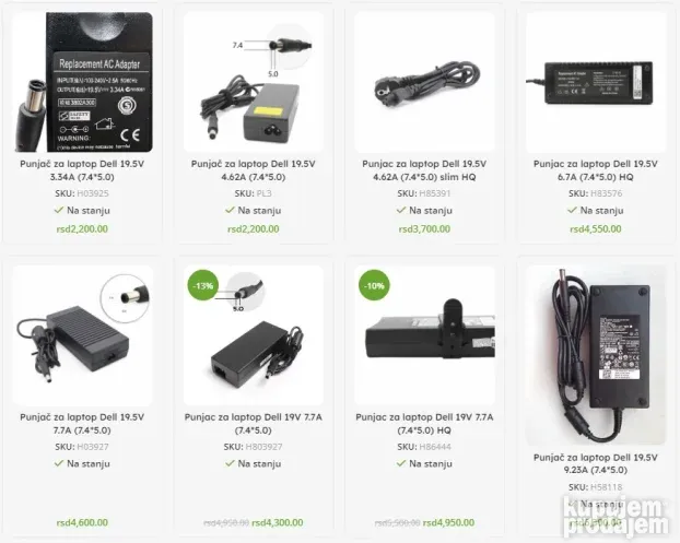 Punjač za DELL laptop - svi modeli - NOVO SA GARANCIJOM !
