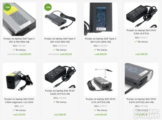 Punjač za DELL laptop - svi modeli - NOVO SA GARANCIJOM !