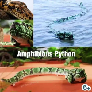 Piton zmija koja ide po vodi i kopnu na daljinski