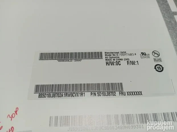15.6" FHD Ekran Slim 30 pin B156HTN03.8 #8235