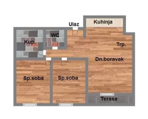Trandžament - 65m2 - 4. sprat - terasa - lift - PDV