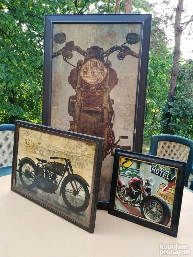 Uramnjeni posteri motocikala 2 komada