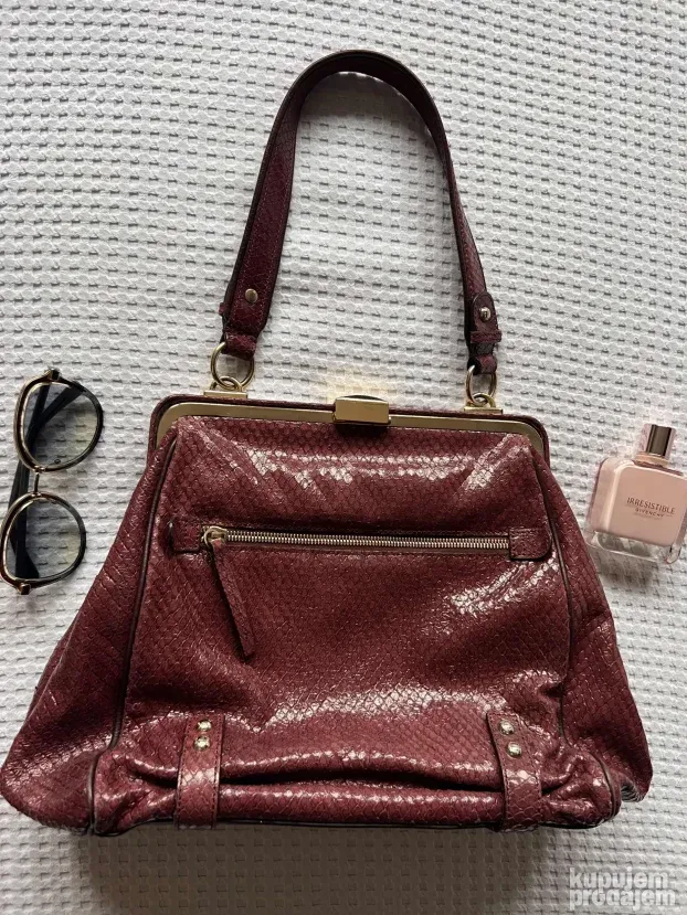 MAXMARA ORIGINAL midi burgundi tasna torba
