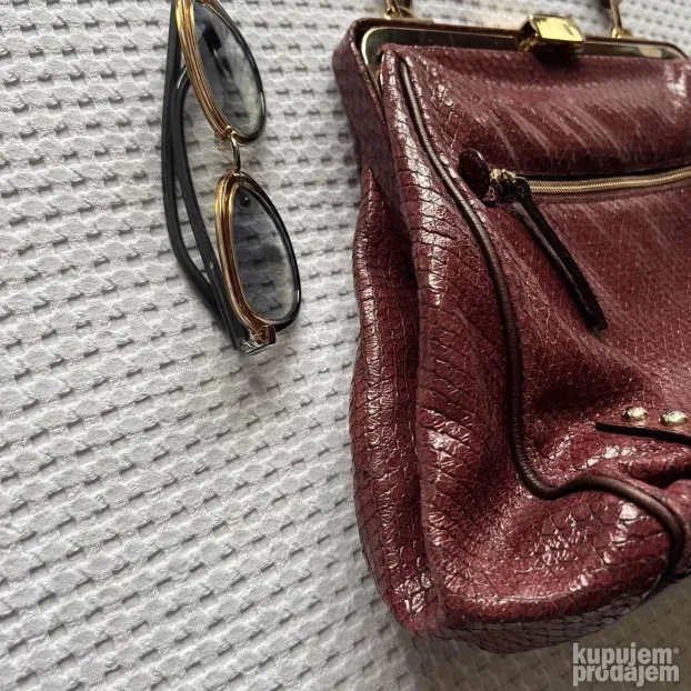 MAXMARA ORIGINAL midi burgundi tasna torba